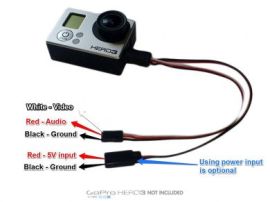 FPV transmitter & power cable for Gopro 3 (mini usb)