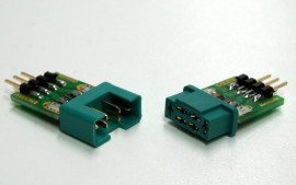 MPX connector with pin strip, plug & socket