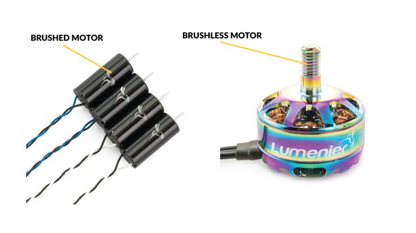 Visual differences between a brushed and brushless motor